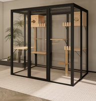 Maison panoramique pour chat avec grand espace Cadre en aluminium Conception personnalisée Villa pour animaux de compagnie Cage pour chat Service de soudage et de découpe
