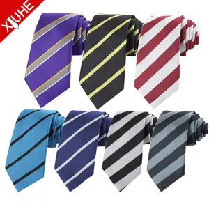 Men's Polyester Ties Custom Mens Accessories Classic Striped Vantage Tie Woven Jacquard Polyester Neck Tie