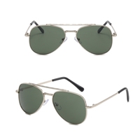 Chanceux enfants Aviation Double pont lunettes de soleil garçons filles métal cadre nuances personnalisé bébé enfant enfants pilote lunettes de soleil