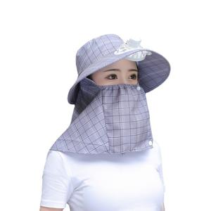 Gran oferta sombrero para el sol utilizado para el trabajo señorial sombrero <span class=keywords><strong>de</strong></span> pescador al aire libre protección UV jardín huerto sombrero para el sol para mujer gorra <span class=keywords><strong>de</strong></span> verano con ventilador - Product Image 2