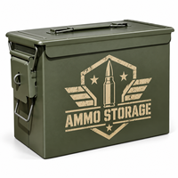 Boîte à munitions en métal robuste avec poignée, empilable, personnalisable avec logo latéral, multifonctionnelle, portable pour la chasse