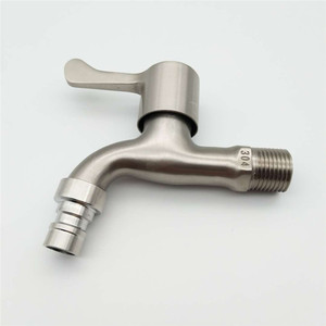 Stainless Steel Faucet Single <b>Handle</b> Wall Mounted Industrial Style 4 Point Quick Opening For Washing Machine <b>Mop</b> Sink - Product Image 4