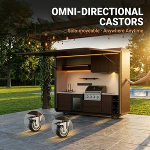 <span class=keywords><strong>Cucina</strong></span> Esterna Modulare <span class=keywords><strong>in</strong></span> Acciaio Inox 304 Resistente alle Intemperie con Griglia Integrata e Forno per Pizza per Cortile e Patio - Product Image 6