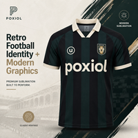 Özel Retro Futbol Forması Klasik Şerit Tasarımlı Unisex Polyester Nefes Alabilen Kısa Kollu Spor Giyim Futbol Üniformaları İspanya