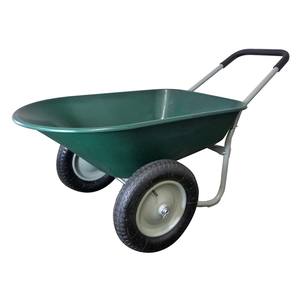 2020 नवीनतम डबल पहियों <span class=keywords><strong>Wheelbarrow</strong></span> गार्डन यार्ड गाड़ी ग्रीन दो-पहिया Wheelbarrows - Product Image 1
