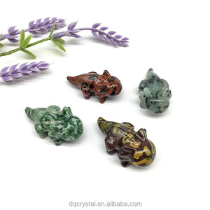 Venta al por mayor piedra natural tallada <span class=keywords><strong>Salamandre</strong></span> cuarzo rosa obsidiana cristal artesanía Axolot Mini lagarto para dar regalos - Product Image 4