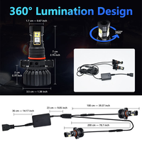 Ampoule LED de voiture 60W RGB pour phares antibrouillard H8 H11 H9 9005 HB3 9006 HB4 H10 5202 5201 PS19W PS24W 9140 9045 9040 12V