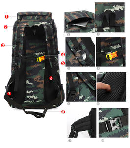 Sac à dos tactique de randonnée sportive de grande capacité 70l personnalisé, imperméable, pour le camping, sac de voyage - Product Image 4