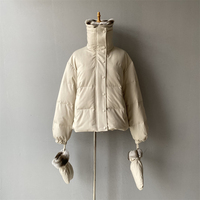 Veste bomber courte en laine d'hiver Jxwatcher, parka, manteau en duvet de canard blanc, veste matelassée chaude pour femmes