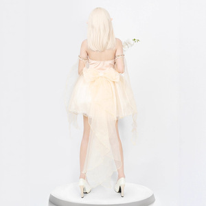 Vestido de hada floral, blanco, sin espalda, con panel de malla, poliéster, para actuaciones en escenario, disfraz de juego de rol, verano 2021 - Product Image 3