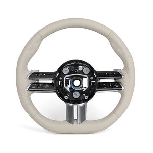 Volante de cuero completo blanco para <span class=keywords><strong>Mercedes</strong></span> Benz W204 W205 W206 W211 W212 W176 W213 <span class=keywords><strong>Cla</strong></span> W210 W124 C117 W177 W221 W222 S63 AMG - Product Image 1