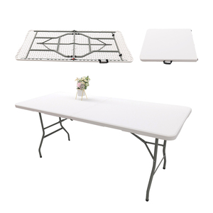 Senruihome Xách Tay Giá Rẻ <span class=keywords><strong>10</strong></span> Người 200Cm Vòng Nhựa Gấp Có Thể Gập Lại Bàn Tiệc Bàn Ăn Cho Khách Sạn Và Đám Cưới - Product Image 4
