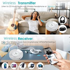 Portable Personal CD Player Dual Built in Speakers LCD Display A B <b>Repeat</b> Speed Adjust USB Rechargeable for Car Home Travel - Product Image 4