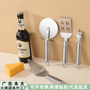 Ensemble d'ustensiles de cuisine miniatures en acier inoxydable avec manche plat : spatule à pizza, rouleau à pâtisserie, couteau, ouvre-bouteille, ouvre-boîte, outils de cuisine - Product Image 4