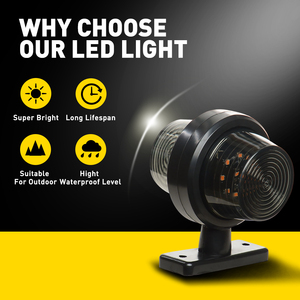 ไฟเลี้ยวข้างรถบรรทุก รถพ่วง 2 ดวง แบบ LED เลนส์รมดำ สีแดง/เหลืองอำพัน 12V 24V - Product Image 2