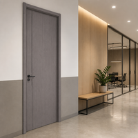 Portes en MDF pré-montées sur mesure de 8 pieds, finition bois gris, pour intérieur de cuisine avec architrave et cadre – Vente en gros