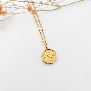 Compas coulé <span class=keywords><strong>roman</strong></span> collier Science géographie bijoux géométrie sacrée Fibonacci pendentif pour femmes hommes - Product Image 1