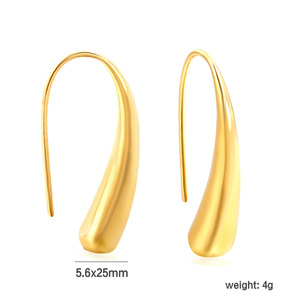 Geometric <b>Stud</b> <b>Earrings</b> For Women Gold Stainless Steel Irregular Ring Shape Everyday Wear - Product Image 5