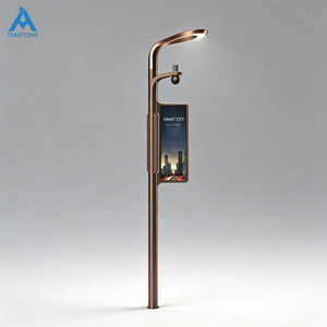 เสาไฟถนนอัจฉริยะสำหรับเมืองอัจฉริยะ พร้อมกล้องวงจรปิด ชุบกัลวาไนซ์แบบจุ่มร้อน ผลิตจากเหล็ก Q235 - Product Image 1