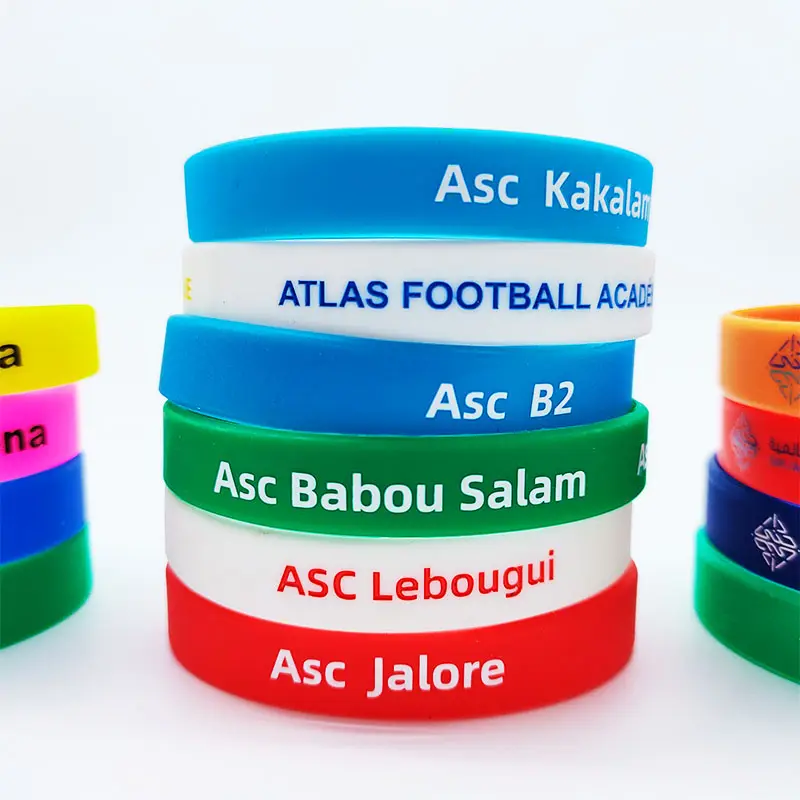 Pulseras personalizadas de silicona con estampado grabado, pulseras de goma con tu logotipo, impermeables, para eventos y festivales