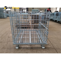 Conteneur de stockage en treillis métallique galvanisé robuste pour la manutention des matériaux, empilable et pliable, pour entrepôt