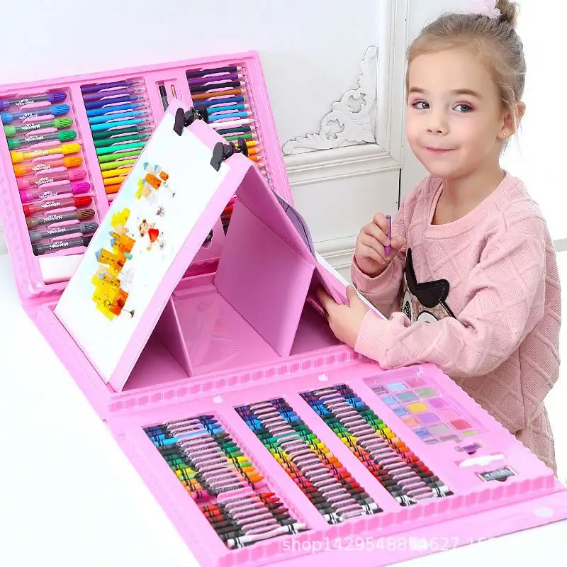 Pincel de papelería para niños 208 150 crayones de colores Pastel herramientas de pintura al óleo suministros de arte juegos de bolígrafos de acuarela Mesa