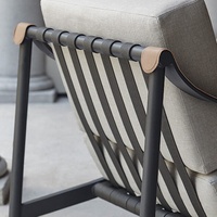 Ensemble de canapés de jardin en aluminium et acier inoxydable, résistant au soleil et à l'eau, pour terrasse, hôtel, villa, style nordique moderne