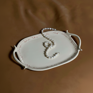 Colorful Ceramic Serving Platter <b>Tray</b> Designed For Diwali Dinner Parties With Traditional Sweets And Savory <b>Snacks</b> - Product Image 1