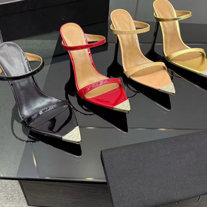 Sandales d'été 2026 à bride cheville, bout pointu, talons hauts et fins, antidérapantes, rehaussantes pour les saisons printemps-automne - Product Image 1