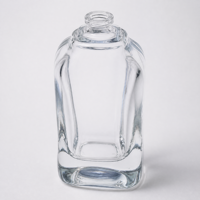 Flacon de parfum en verre cristal blanc de 100 ml, à fond épais et coins arrondis, imprimé sérigraphié, col conique de 15 mm, directement de l'usine