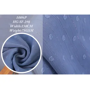 For Dress Swiss Dot Snuff Polyester Fabric Cut Flower Hot-sale Stretch Shrink-resistant Metallic Silk Chiffon Dot Pattern Crepe