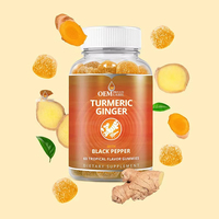 OLLI OEM Gummies au Curcuma et au Gingembre Extra Forts, Superaliments Sans Sucre, Complément Alimentaire pour Adultes, Suppléments à Base de Plantes OEM