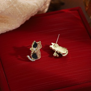 Aguja de plata lindo diamante incrustaciones leopardo estampado gato tachuelas japonés coreano luz lujo pendientes mujeres - Product Image 5