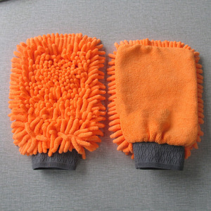 Gants de lavage de voiture en chenille, mitaines de nettoyage épaisses à double face doublées de polaire pour l'entretien automobile, orange, jaune, bleu, vert - Product Image 3