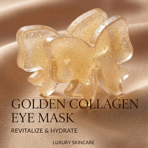 Masque pour les yeux en gel de collagène doré, forme de nœud, patch hydratant anti-rides - Product Image 1
