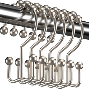 Paquete de 12 Ganchos Metálicos para Cortina de Ducha, Ganchos Dobles Deslizantes para Cortinas de Ducha - Product Image 6