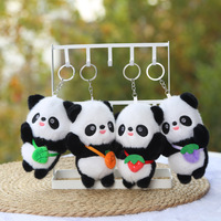 Wowei Mignon Adorable Panda Rouge Trésor National Peluche Pendentif Breloque Sac à Dos Porte-clés Poupée