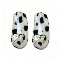 Chaussettes pantoufles doublées en sherpa à motif cœur romantique pour femmes, chaussures d'intérieur chaudes et moelleuses pour l'hiver