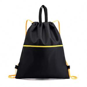 Bolsa Deportiva Unisex Portátil de Poliéster 210D Sublimado, con Cordón, Logotipo Personalizado, Amarilla, para Guardar Zapatos, Promocional, con Maqueta Gratuita, Tamaño Mediano - Product Image 1