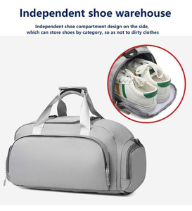 Mochila de lona de nailon impermeable de gran capacidad a la moda Unisex, mochila de viaje para gimnasio de fin de semana con compartimento para zapatos - Product Image 5