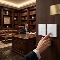 CNSKOU Interruptor de Pared Inteligente para el Hogar, Compatible con Alexa, Google Assistant y Tuya, 10A, Cable Vivo Único, UE/Reino Unido, 1/2/3 Gang, Cristal, Zigbee
