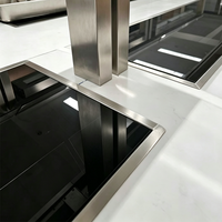 Chauffe-Plats Commercial Encastrable de Comptoir avec Cadre en Acier Inoxydable et Contrôleur de Plaque Chauffante en Verre Noir pour Buffet