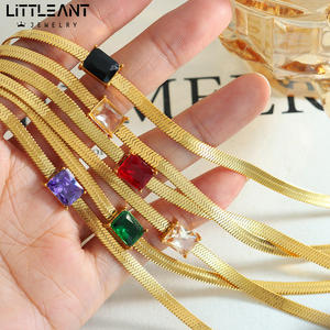 Chaîne de lame de <span class=keywords><strong>scie</strong></span> à pierres précieuses naturelles Collier en pierre de zircon multicolore Bracelet en os fin Ensemble de bijoux - Product Image 3