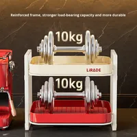 Étagère de rangement pour thé et café en plastique double couche, moderne et luxueuse, imperméable et durable, avec organisateur de bureau pour la cuisine