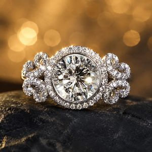 Anello di Lusso con Gemma Rotonda per Donne, Elegante Gioiello da Dito per Feste e Cerimonie - Product Image 3