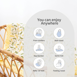 Em bé thoải mái thân thiện với da không gây kích ứng tre bông mềm thân thiện với môi tất cả các mùa dễ thương ấm áp thời trang đậu chăn - Product Image 6