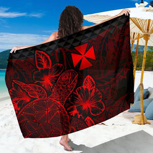 Logotipo personalizado/Imagen Sarong <span class=keywords><strong>Wallis</strong></span> y <span class=keywords><strong>Futuna</strong></span> Polynesian Cover Ups Wrap Floral Seal Blue Print Sarongs Pareos Bikini Beach Traje de baño - Product Image 5