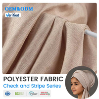 Tissu en polyester satiné à carreaux et rayures, anti-statique et infroissable, personnalisable, pour foulards et hijabs quotidiens pour enfants