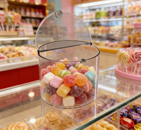 ECOBOX Petit récipient de rangement rond pour noix de qualité alimentaire, bac à bonbons mural en plastique pour présentation