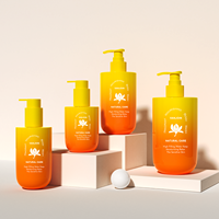 Bouteilles à pompe cosmétiques en plastique 150 200 400 500 ml PET PCR Cylindre Fond rond Lotion Crème Gel douche Shampooing